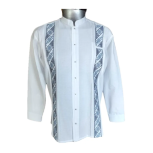 Guayabera Manga Larga con Detalle de Estampado Moderno